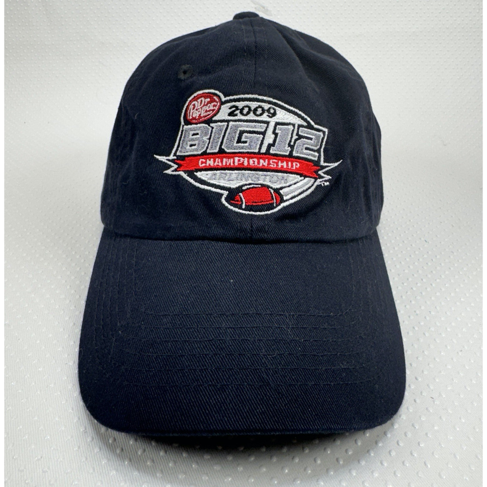 Big 12 Championship Cap 2009 Arlington Men's Black Hat Adjustable Dr Pepper Logo